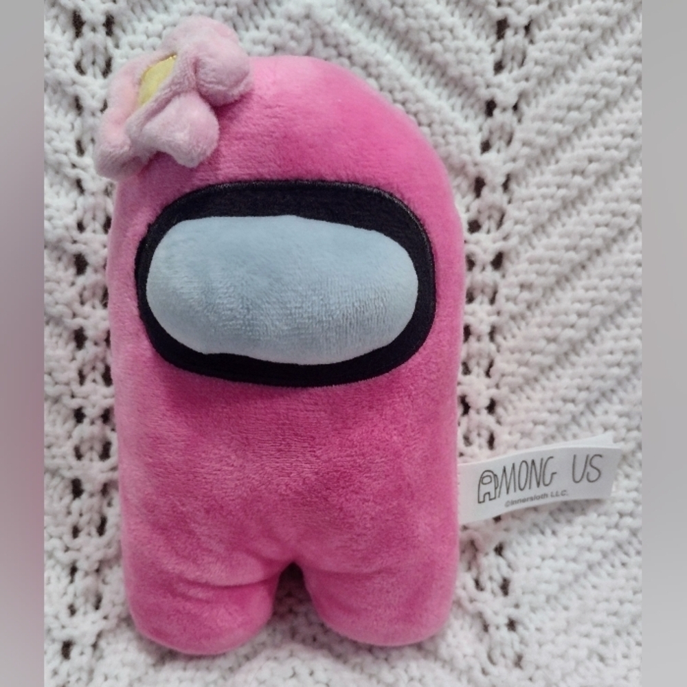 Among Us Pink with Flower Plush AUTHENTIC  Crewmate 6" Toikido
